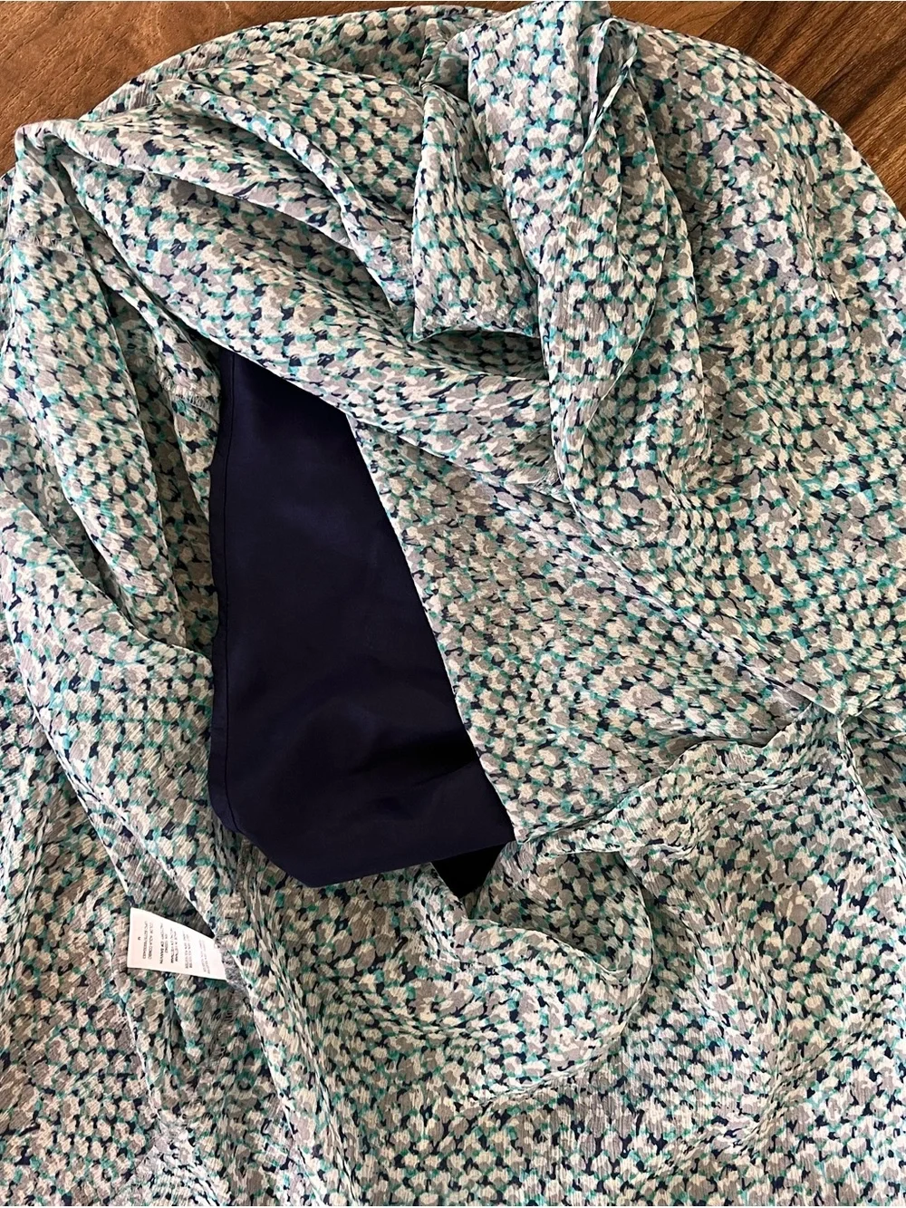 Daisy Fuentes Navy and Teal Printed Dress - Picture 2 of 8